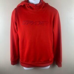 Spyder Red Unisex Logo‎ Hoodie Size S. With some Wear
